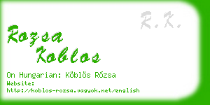 rozsa koblos business card